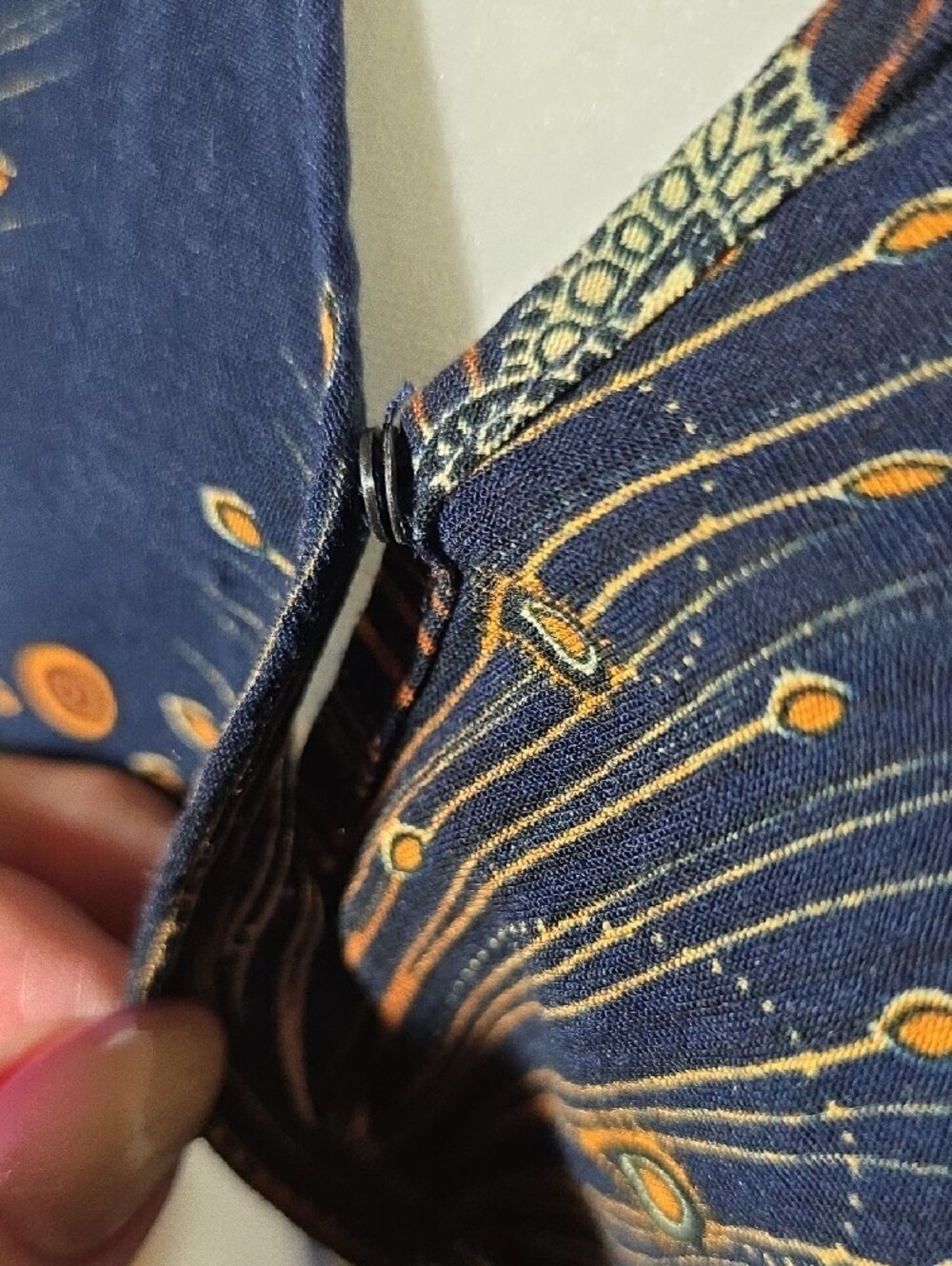 BloomChic Navy Paisley-Print V-Neck Maxi Dress with Rust & Sage Accents - Picture 4 of 8